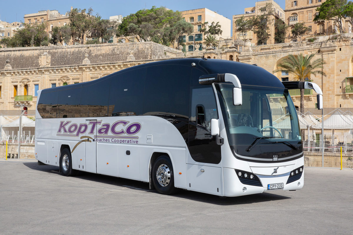 koptaco coaches transportation 53 seater Executive bus minibus from malta