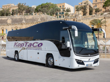 koptaco coaches transportation 53 seater Executive bus minibus from malta