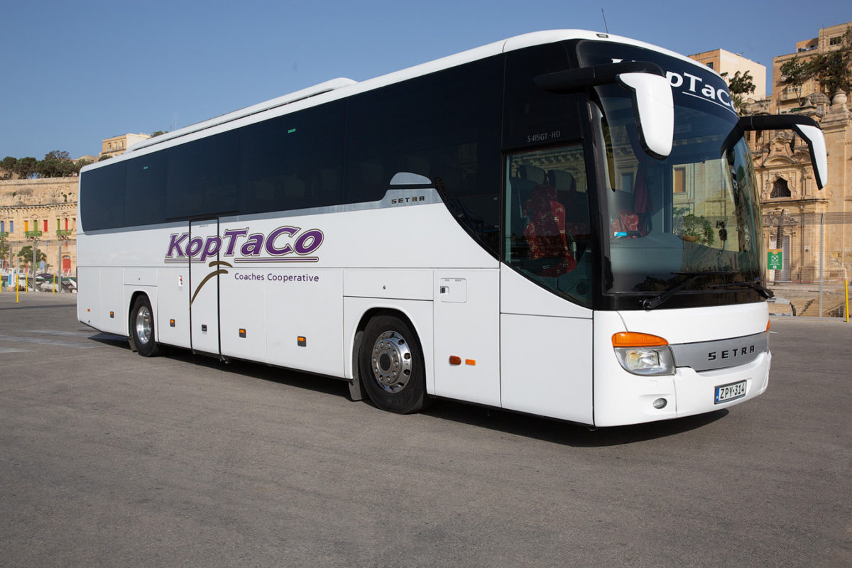 koptaco coaches bus hire 53 seater executive malta transfers tours