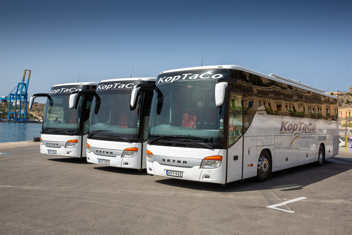 koptaco transportation coaches malta gozo 53 seater executive visit tours service