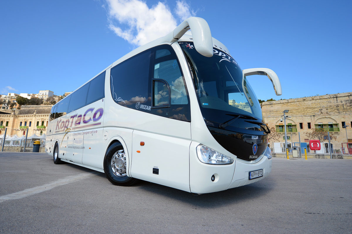 koptaco transportation services bus 53 seater transfers malta